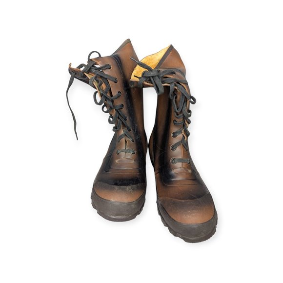 Steel Shank Nesco Deluxe Insulated Tall Work Boots Men's Size 10 Brown & Black - Picture 2 of 11